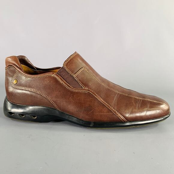COLE HAAN Size 9.5 Brown Contrast Stitch Leather Slip On Loafers main image 8